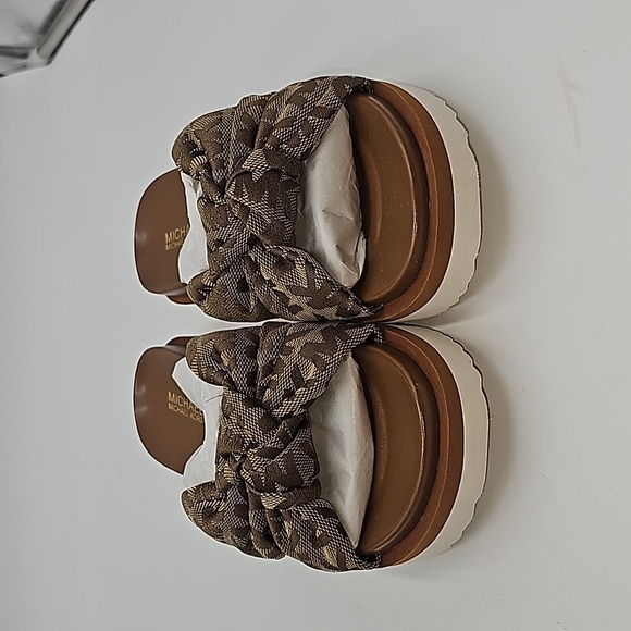 New MICHAEL Michael Kors Josie Sport Bottom Slides in Brown Logo Size 6.5, - Picture 2 of 13